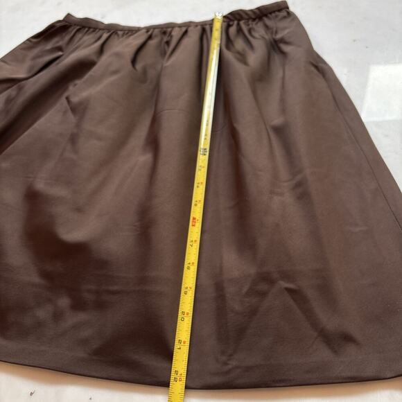 Ralph Lauren Purple Label Brown Silk Flared Mini Skirt Bubble Flare Runway 2007 - Picture 10 of 16